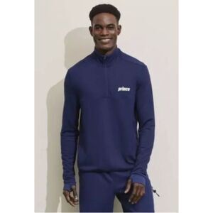 NWT Prince Pickleball Mens 1/4 Zip Pullover Jacket Blue‎ Size Small Thumb Holes